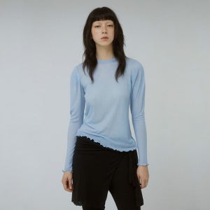 티백 Re Petit Tuck Wool Tencel T-Shirts Bl 리 쁘띠 터크 울텐셀 티셔츠 블루