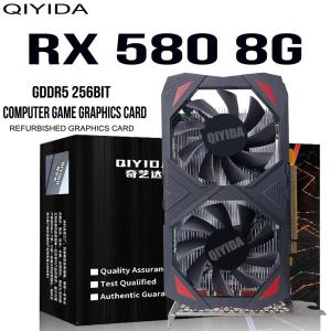 SOYO 그래픽 카드 Radeon RX580 8G GDDR5 메모리 비디오 게임 카드, PCIE3.0 x 16 GPU 데스크탑 컴퓨터 구성 요소, AMD RX 580 8G