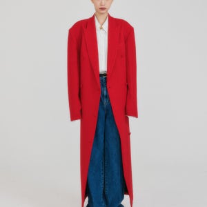 잉크 Zabelle Double-Breasted Coat - Red