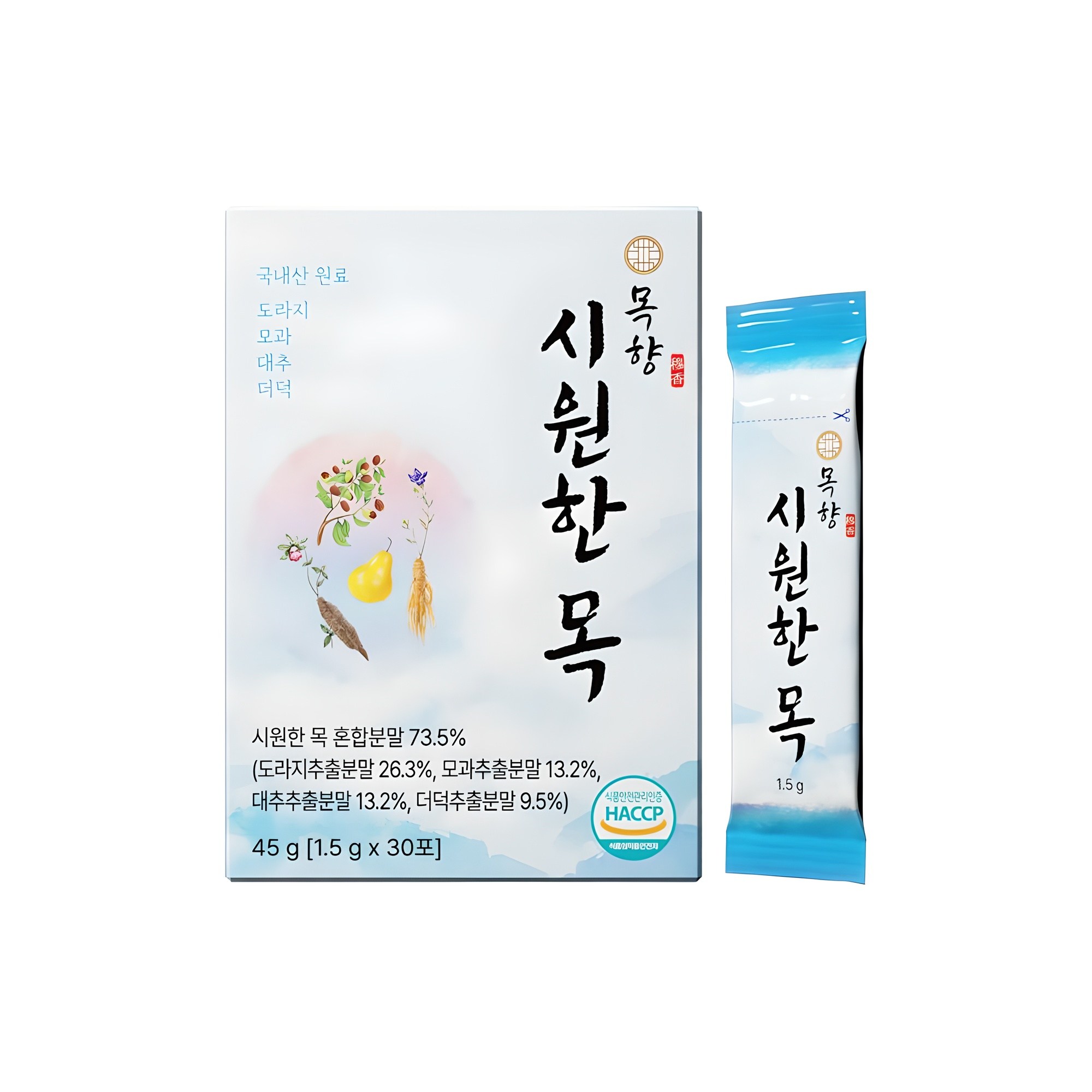 목향 시원한목 <b>도라지</b>추출 45g 모과 더덕 함유 <b>도라지추출물</b>  1개  30회분