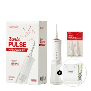 동국제약 덴트릭스 [천원마트] 중장년층 워터치실 추천! 덴트릭스 소닉펄스 마사지샷 구강세정기 + 노즐 2P + 쇼핑백