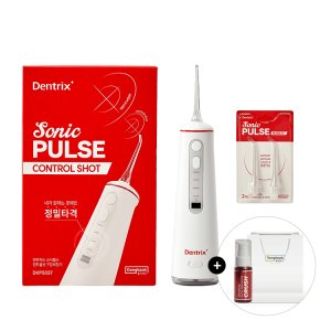 동국제약 덴트릭스 [단 하루] 입문자용 워터치실! 덴트릭스 소닉펄스 컨트롤샷 구강세정기 + 노즐 2P + 크러쉬 농축가글 25ml+ 쇼핑백 증정