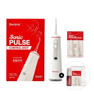 동국제약 덴트릭스 [원쁠데이] 입문자용 워터치실! 덴트릭스 소닉펄스 컨트롤샷 구강세정기 + 노즐 4개 (2px2개) + 크러쉬 농축가글 25ml