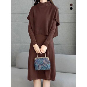 [비바로그]  안느 조끼 투피스 니트 원피스