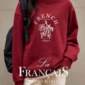 [made]플로랄 프렌치 4S클래식 오버핏 맨투맨