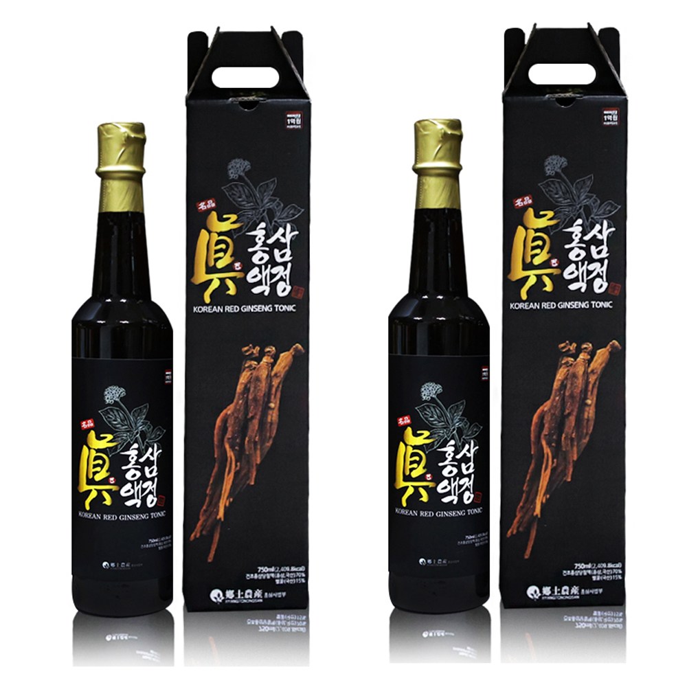 <b>향토농산</b> 명품 진 <b>홍삼</b>액정 선물세트 1+1<b>홍삼</b>진액 액기스  2개  750ml