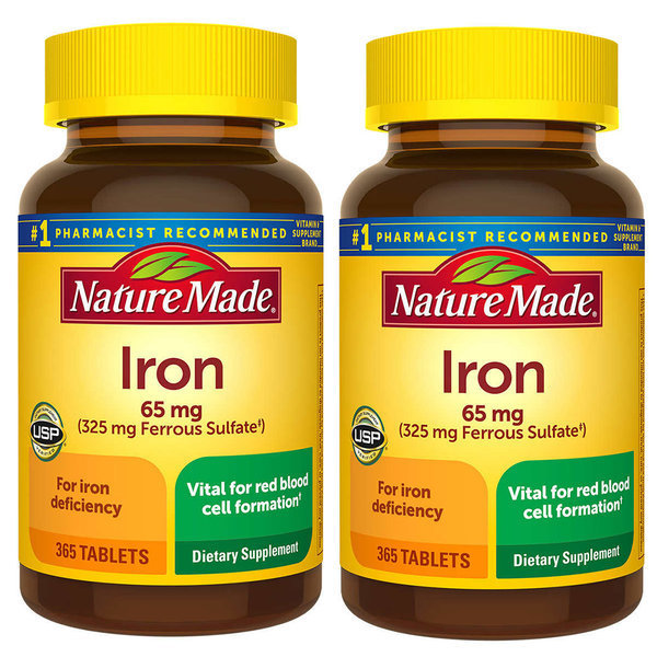 네이처메이드 Nature Made 철분 보충제 65mg 1+1 총730정 미국직구