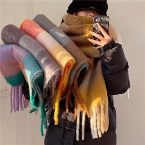 보헤미안 체크 숄