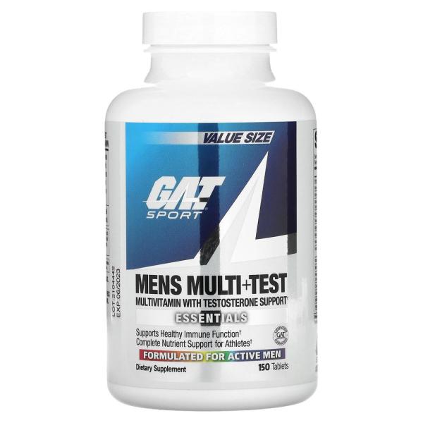 남성멀티비타민 마그네슘 셀레늄 아연 칼슘 <b>루테인</b> <b>GAT</b> Sport Mens Multivitamin + Test 150정