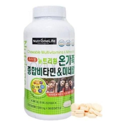 <b>뉴트</b> 리원 온가족 종합 비타민 <b>미네랄</b> 1500 mg 365정