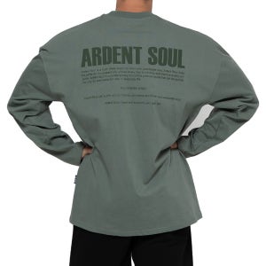 아던트,시그니처 백로고 세미 오버핏 긴팔티(카키)당일발송