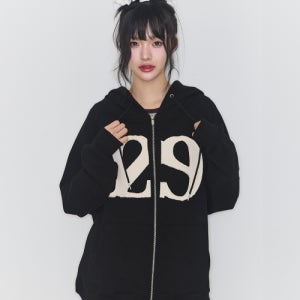 [일리고] 129 로고 패치 후드 집업 블랙 24AWOUT09BK