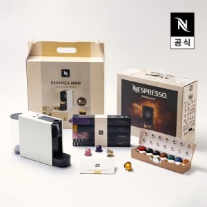 [네스프레소][47캡슐+2만원바우처]오리지널 스타터 팩 에센자미니C30 에스프레소 캡슐커피머신 화이트