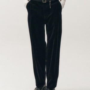 [노이어] 벨벳 텍스쳐 와이드 데님 팬츠 (블랙) N24WDN01-BK