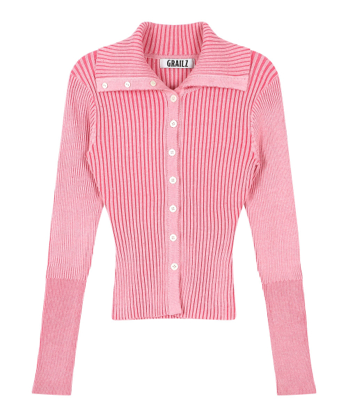 [그레일즈] RIBBED BUTTON UP CARDIGAN [PINK] GR24FWFL06PN