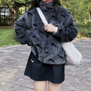 나이키 NSW 포우 퍼 AOP 자켓 다크 스모크 그레이