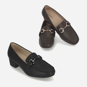 엘칸토 여성 소가죽 컴포트 몰드 로퍼힐 4cm LCWD20U439
