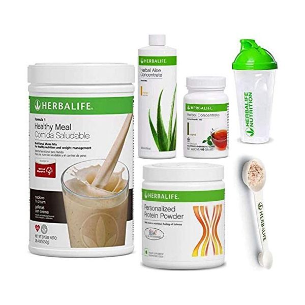 Herbalife 맨투맨 쉐이크 보충제 헬스 물병 머신 허브라이프 건강<b>식단</b> | 쿠키 앤 크림 포뮬러 1 + 허브 알로에(망고) 허브티 농축액 단백질 파우더 쉐이커 컵 &amp; 스푼  8