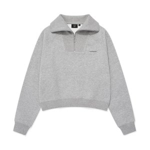 우먼 하프 집업 맨투맨 Melange Gray