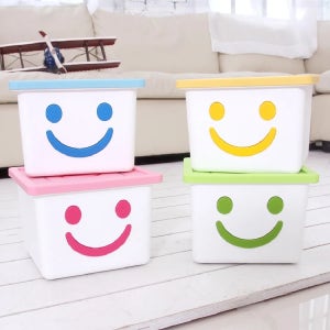 화이트 미니 해피박스 1P 장난감 소품 정리 수납 다용도 리빙박스