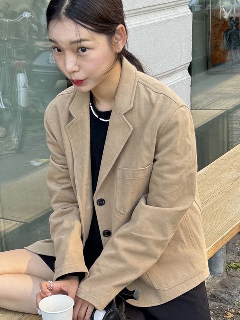 [앤유] 프레데릭 포켓 테일러드 자켓 (Pink/Beige)