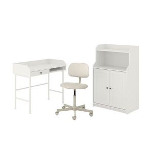 이케아 HAUGA/BLECKBERGET 책상과 의자와 수납장 세트/패키지