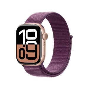 Apple 애플워치10 42mm, GPS 로즈골드 알루미늄,플럼 스포츠루프, Regular - MWWK3KH/A