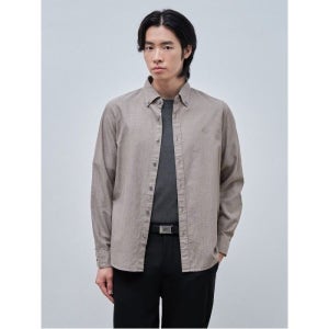 빈폴 멘 투톤 컬러 헤링본 셔츠  브라운 (BC4964C22D)