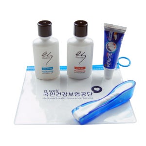 개원기념 답례품 샴푸 린스 치약포함 투어워시키트 인쇄 기업로고