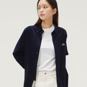 [리] 하우스 로고 코듀로이 셔츠 네이비 LE2403SH06NA