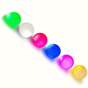 6-팩 어둠 속에서 빛나는 골프공 - 성인 크기, 고무 재질, 크리스마스, 할로윈, 새해 축하에 적합
