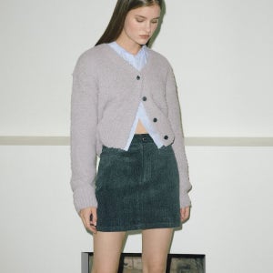 [에트몽] Corduroy Mini Skirt, Blue Green 녹색 ETMON040