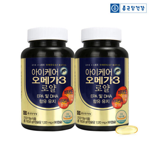 [종근당건강] 아이케어 <b>오메가3</b> 로얄 EPA/DHA 2병(총 6개월분)