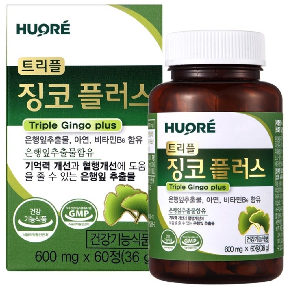 SK케미칼 SK <b>트리플징코 플러스</b> 1병(2개월분) 은행잎추출물  60정  1개