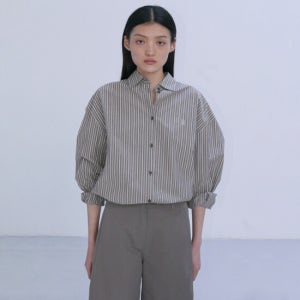 엔오르 Classic Stripe Shirts From Japan - Brown