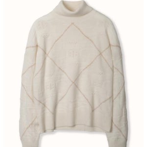 [테라누고] cashmere 100 lombus high-neck knit top - White EID3XX00230
