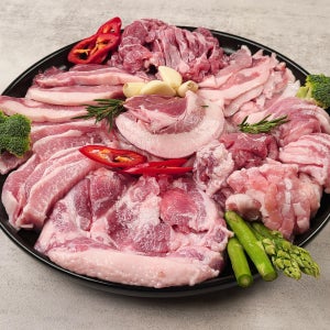 쫀득한 한돈 뒷고기 4종 모둠(벌집두항정 벌집왕뽈살 덜미살 뽈항정) 600g 1팩