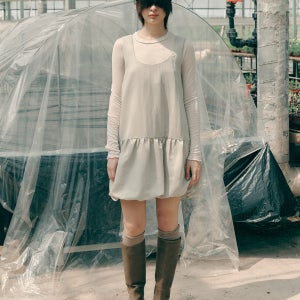[쎄미] NYLON VOLUME MINI DRESS(GR)