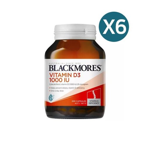 <b>블랙모어스 비타민D3</b> 1000IU 200정X6