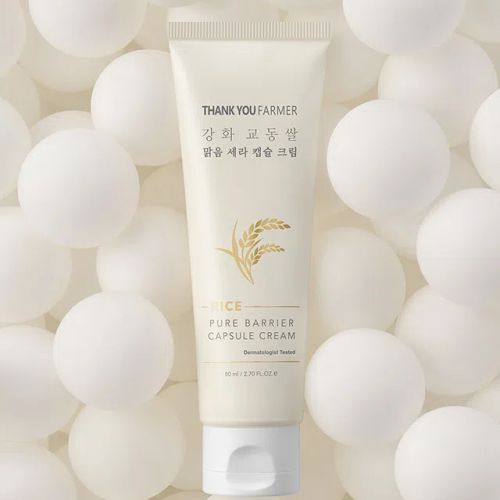 [땡큐파머] 피부진정케어+장벽개선 세라마이드 강화 교동쌀 맑음 세라 캡슐 크림 80ml
