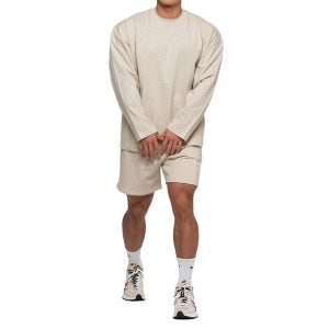 [SET]스탠다드 세미 오버핏 긴팔티/헤비 웨이트 코튼 반바지(오트밀)당일발송