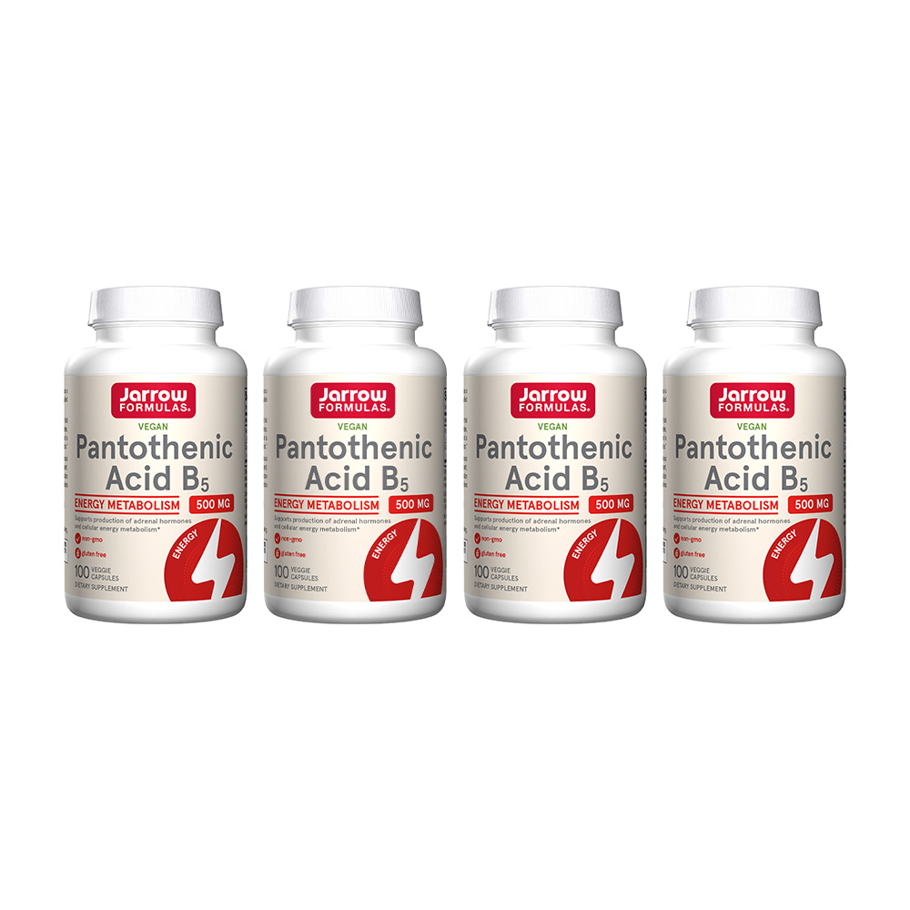 4개 포뮬러스 <b>판토텐산</b> 비타민 B5 500 mg 100 베지 캡슐 Jarrow  100개입 x 4개