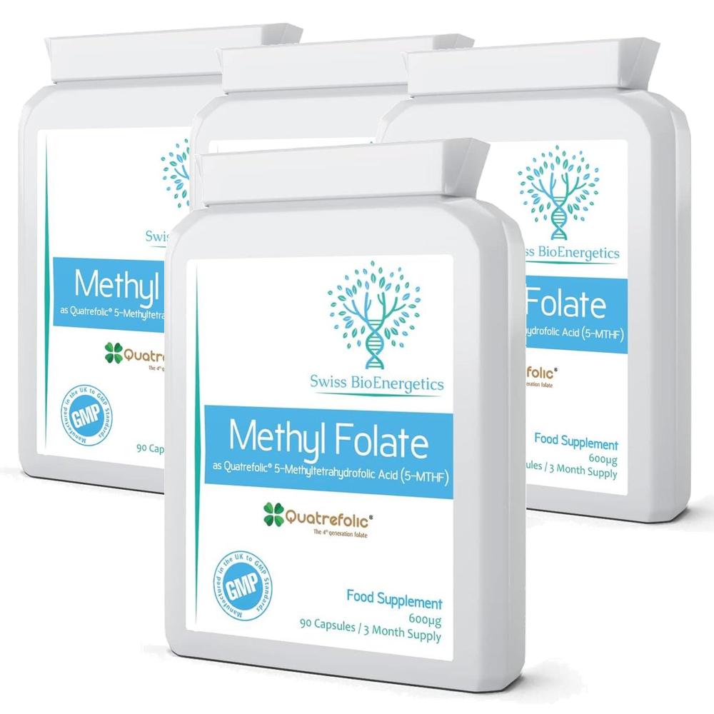 영국 <b>스위스</b> 바이오에너지틱스 Methyl Folate 4세대 활성 <b>엽산</b> 600µg  90정  4개