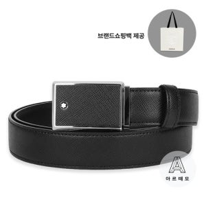 몽블랑 [브랜드쇼핑백제공]몽블랑 프레임 사피아노 블랙 남자 벨트 114421