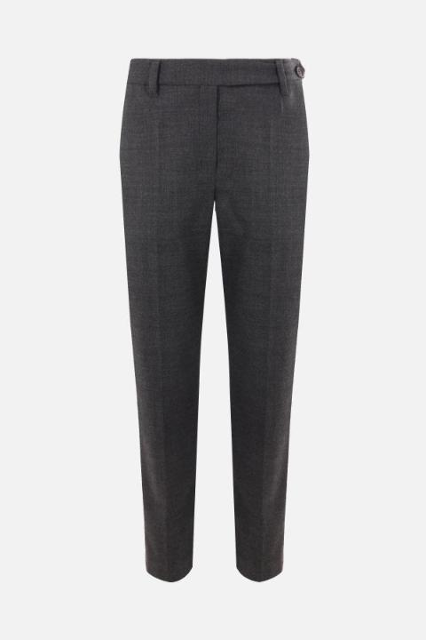NB26 브루넬로 쿠치넬리 여성 바지 wool grisaille cigarette trousers with monili MB116P8703C001