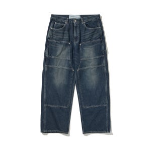 [히즈핸더] (HISHANDER) REMAKE WASHED DOUBLE KNEE DENIM PANTS