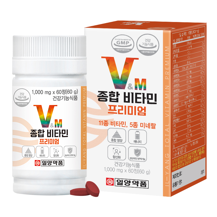 일양약품 종합 비타민 프리미엄 1000mg x 60정