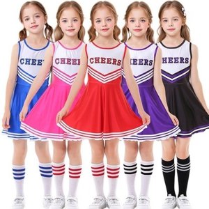 어린이 치어리더 응원단 코스프레 의상세트(의상+양말+응원수술) 교복 학생복