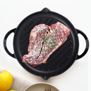 비알케이 BRK 스마트 원형 무쇠 그릴팬 26cm 블랙