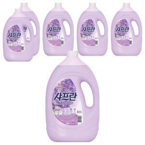 샤프란 플러스 섬유유연제 릴렉싱아로마 3.1L 6개입 실내건조 세탁유연제 섬유린스 대용량 고농축